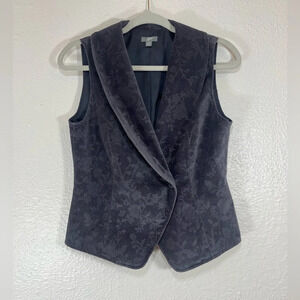 J. Jill Velvet Floral Front One Button Sleeveless Vest Women’s Size XS Elegant